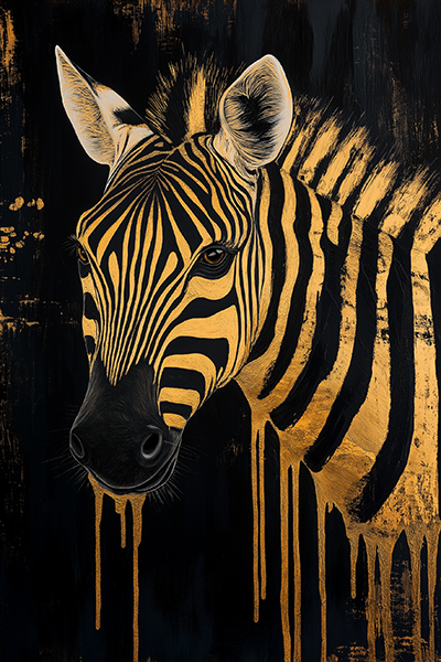 Golden Zebra I - Jeedar Art Gallery