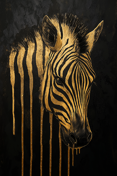 Golden Zebra II - Jeedar Art Gallery