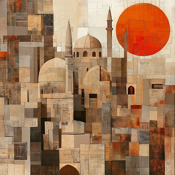 Sunset Minarets - Jeedar Art Gallery