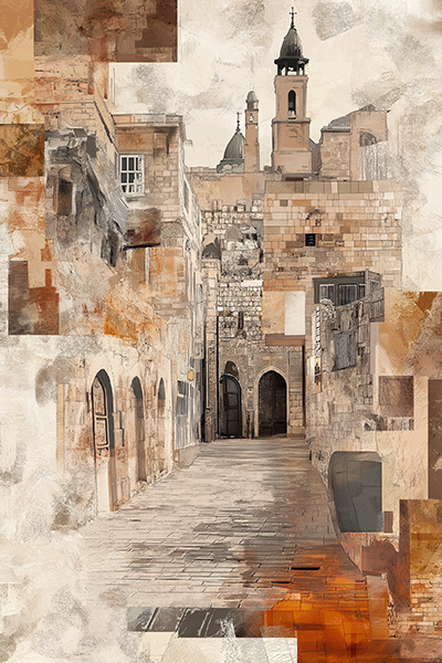 Quiet Street in the Old City - Jeedar Art Gallery