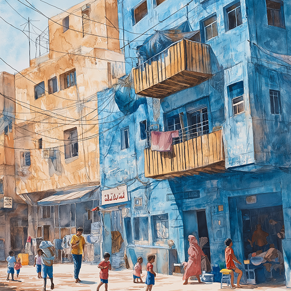 Blue Neighborhood - Jeedar Art Gallery