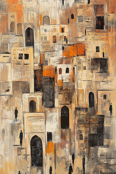 Labyrinthine Cityscape - Jeedar Art Gallery