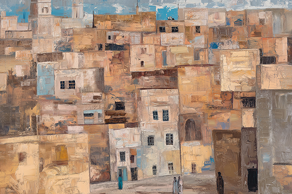 Rustic Townscape - Jeedar Art Gallery