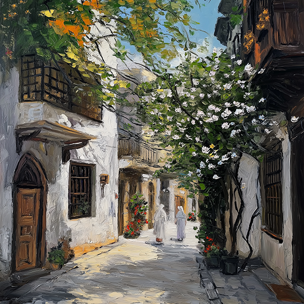 Serene Alley Walk - Jeedar Art Gallery