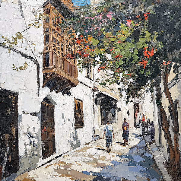 Blossoms in the Sunlit Path - Jeedar Art Gallery