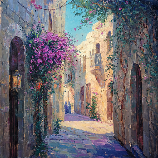 Winding Floral Alley - Jeedar Art Gallery