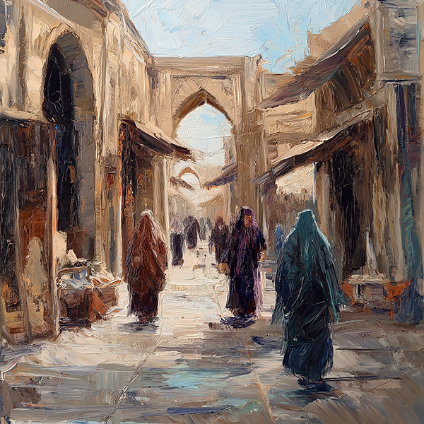 Bazaar in a Historic City - Jeedar Art Gallery