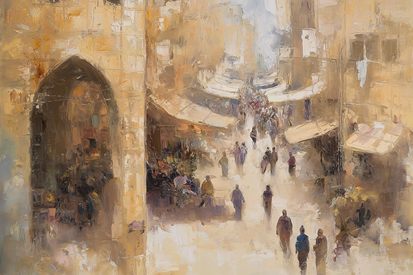 Bustling Market Street - Jeedar Art Gallery