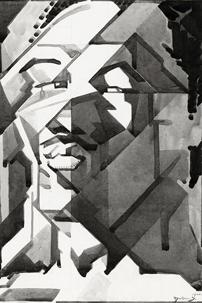 Geometric Portrait in Black and White