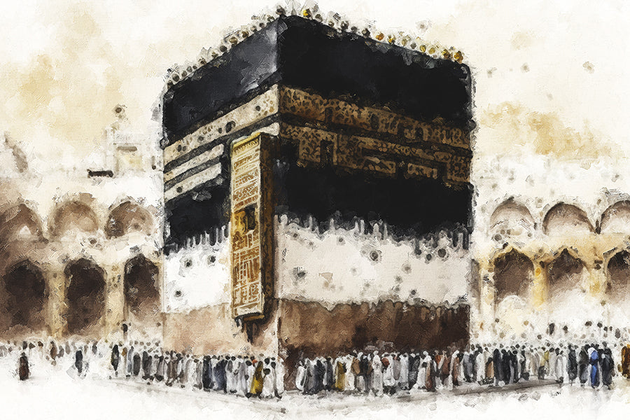 The Kaaba in Devotion - Jeedar Art Gallery