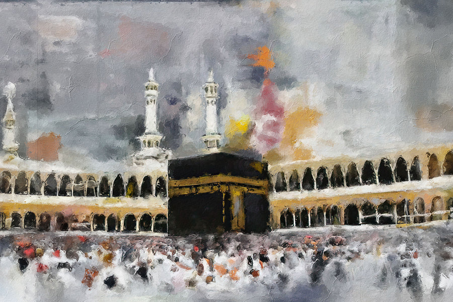 The Kaaba Under the Clouds - Jeedar Art Gallery