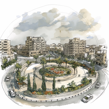 Urban Oasis Roundabout - Jeedar Art Gallery