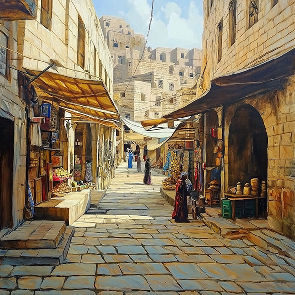 Old Marketplace - Jeedar Art Gallery