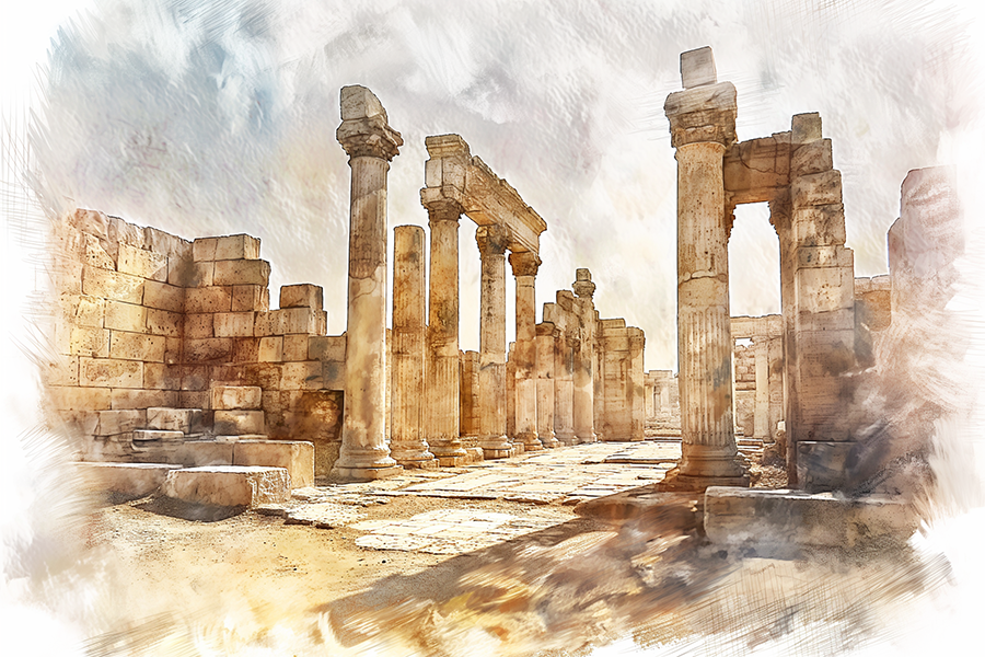 Sunlit Ruins - Jeedar Art Gallery