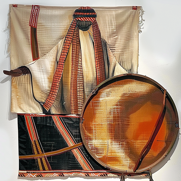 Traditional Bedouin Attire and Drum - Jeedar Art Gallery