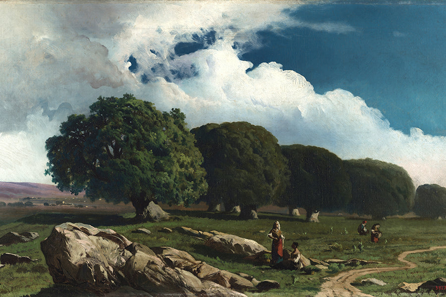 Pastoral Scene Under a Dramatic Sky