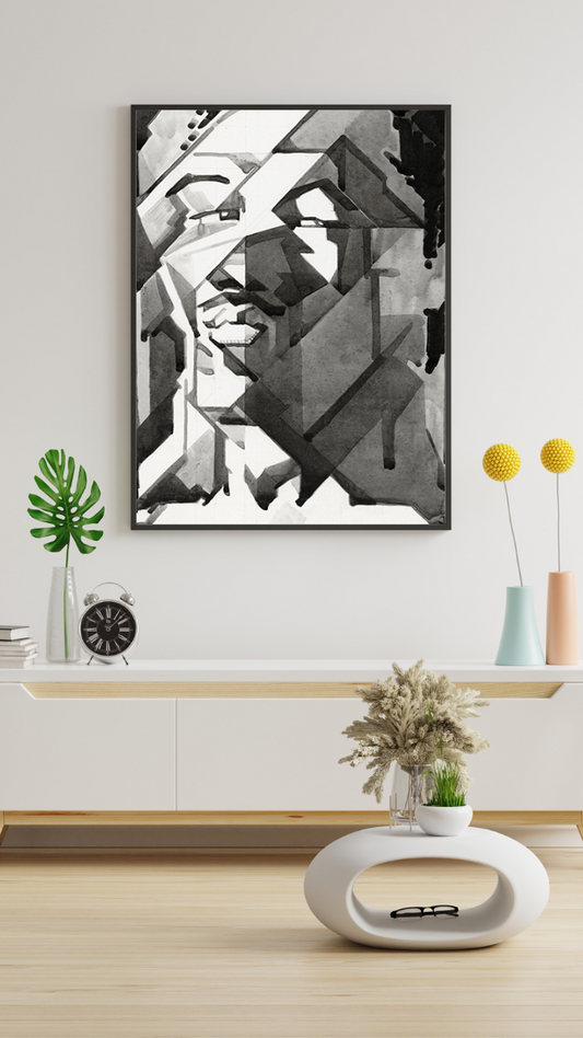 Geometric Portrait in Black and White