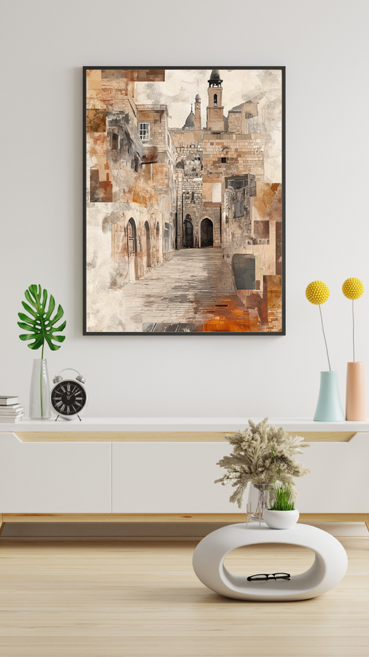 Quiet Street in the Old City - Jeedar Art Gallery