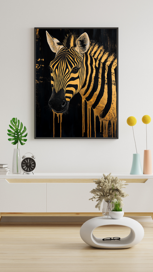 Golden Zebra I - Jeedar Art Gallery