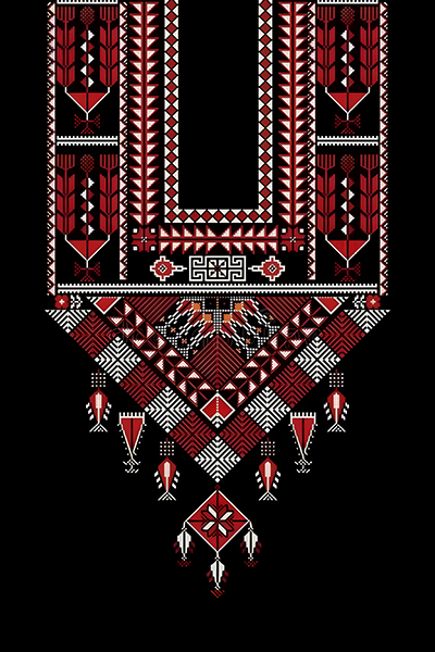 Red and Black Tribal Textile