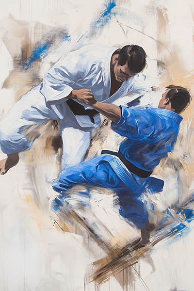 Dynamic Judo Grapple - Jeedar Art Gallery