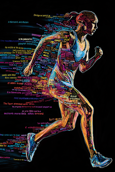 Running in Words - Jeedar Art Gallery